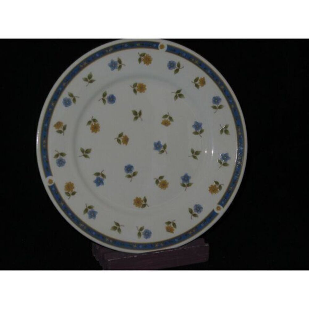 Anchor Hocking Savannah Salad Plate (s)‎ Blue Yellow Flowers